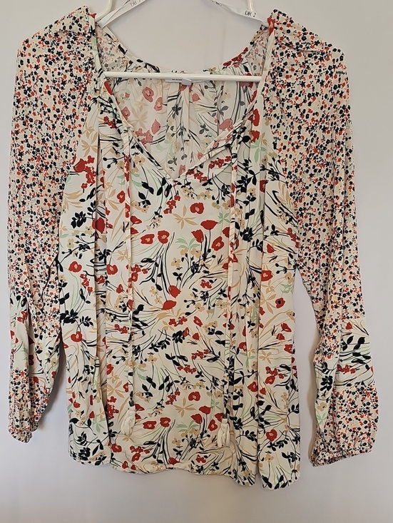 DR2 Tops - DR2 Floral Mixed Print Peasant Blouse – Women's Medium